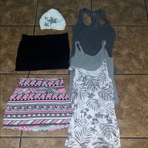 PINK Victoria's Secret Geometric Pink and Black Shirt